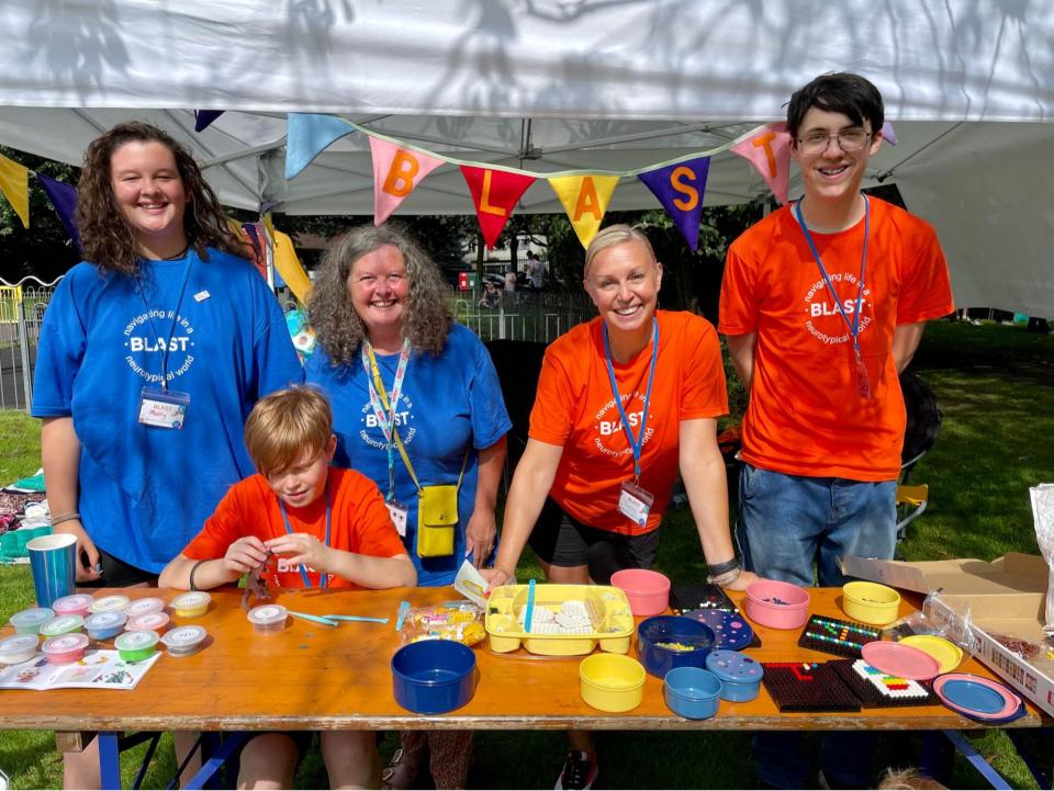 Craft activity booth with participants